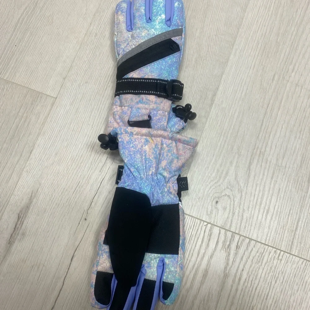 All in Motion Kids Snow Sport Gloves- Pastel and Lavender
